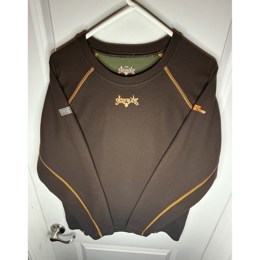 Scent-Lok Hunting Bison Brown BaseSlayer Fleece Long Sleeve‎ Sweatshirt Mens L